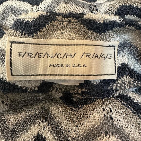 French Rags Blue White & Grey Chevron Design Knit Long Cardigan Duster sz 2=M - Picture 8 of 10